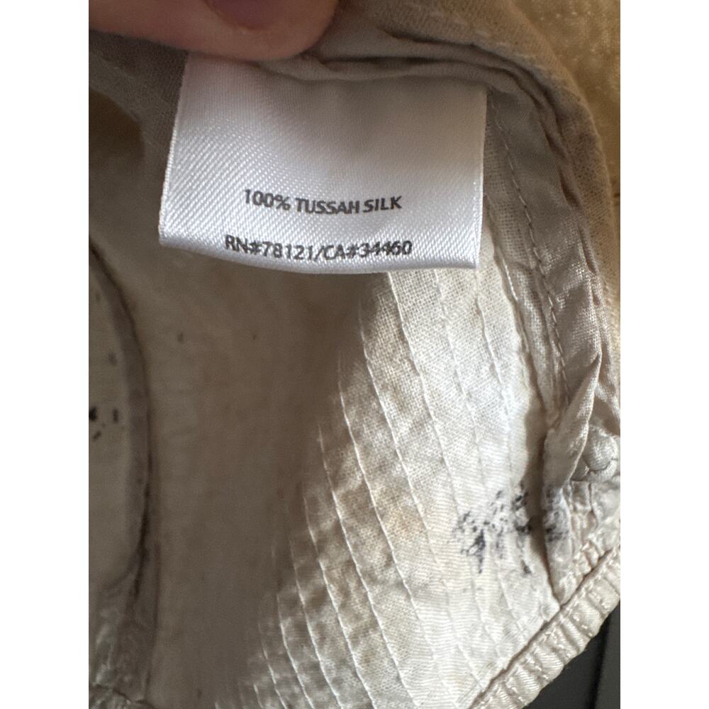 Eileen Fisher Celery Quilted Tussan 100% Silk Mandarin Collar Vest size L - Picture 5 of 5